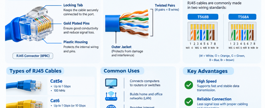 RJ45 Cable: Complete Guide to Ethernet Cables, Wiring, Types and Uses
